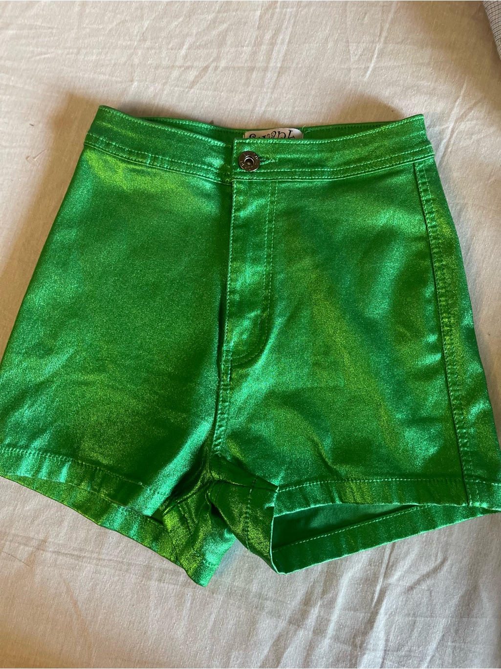 Posh Metallic Emerald High-Waist Women's Shorts